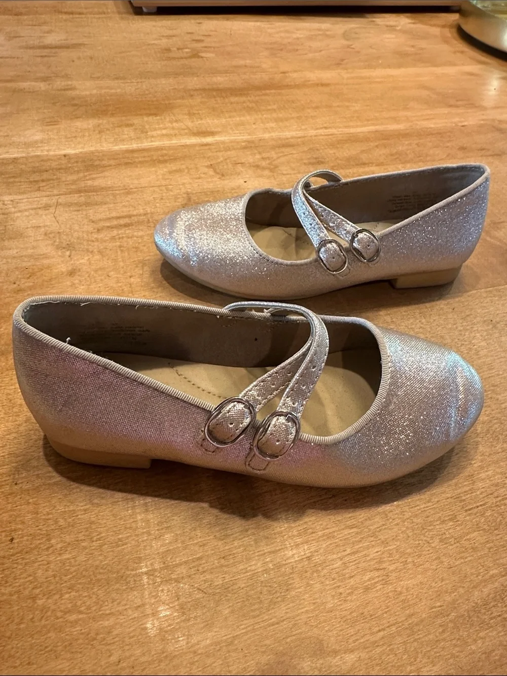 Girls' Cat&Jack Sparkle Mary Jane Flats in Silver/Pewter